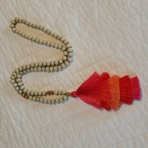 Tassel Necklace Orange Purple